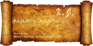 Kajtár Jolán névjegykártya